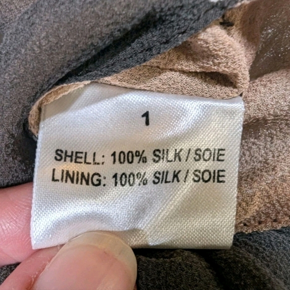 Y2K Brown Silk And Beaded Sleeveless Blouse - Picture 6 of 7